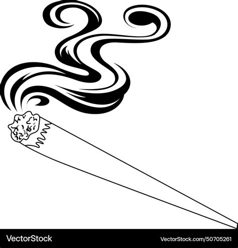 Stylized joint with swirling smoke design Vector Image