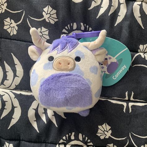 Conway The Purple Highland Cow Squishmallow Clip Depop