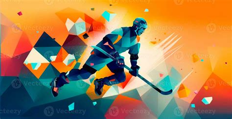 Abstract Panoramic Hockey Background Patterns Triangular Mosaics