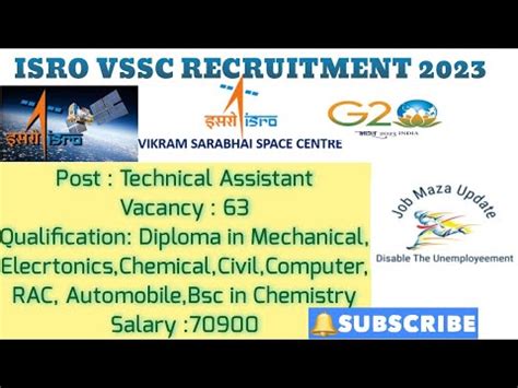 ISRO VSSC Recruitment 2023 ISRO Vacancy 2023 Technical Assistant