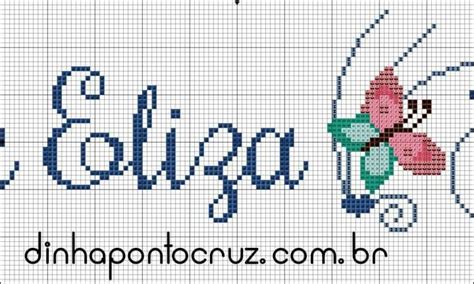 A Cross Stitch Pattern With The Word S Name And Flowers