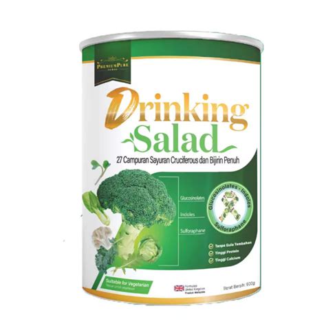 Premium Pure Drinking Salad Minuman 27 Campuran Sayuran Cruciferous