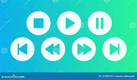 Buttons For Player Play Stop Pause Fast Forward Ant Etc Vector