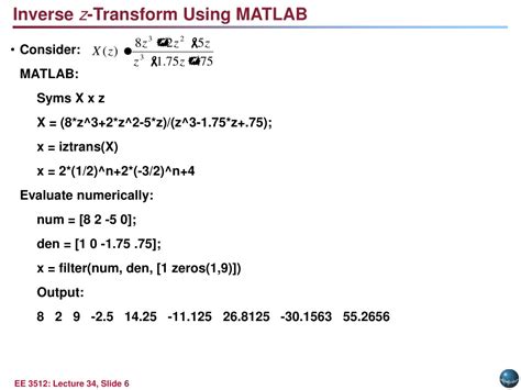 Ppt Lecture 34 Properties Of The Z Transform And The Inverse Z