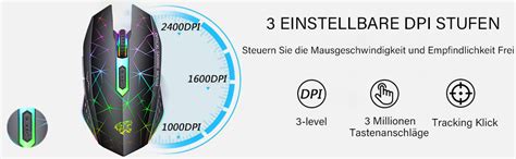 Uiosmuph V Kabellose Maus Ghz Gaming Maus Funkmaus Wiederaufladbar