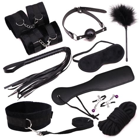 Adult Sex Bondage Kit 10 Pcs Set BDSM Games Fetish Toys Handcuff