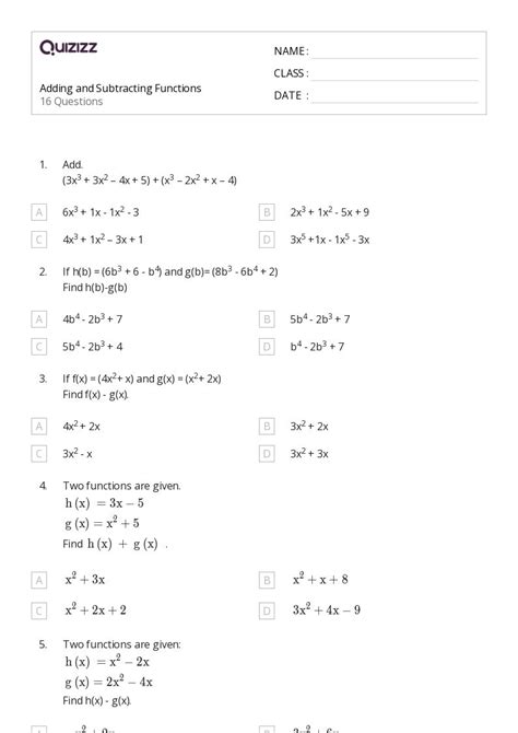 50 Functions Worksheets For Kindergarten On Quizizz Free And Printable