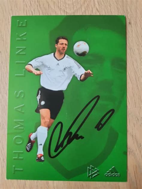 Thomas Linke Original Signierte Adidas Dfb Autogrammkarte Wm Eur