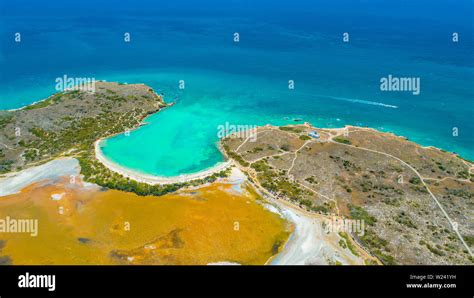 Aerial view of Puerto Rico. Faro Los Morrillos de Cabo Rojo. Playa ...