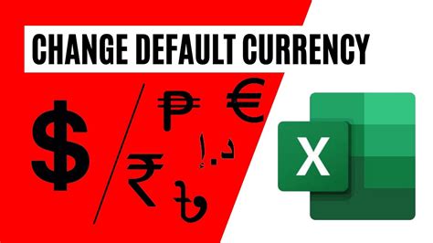 How To Change Default Currency In Excel Youtube