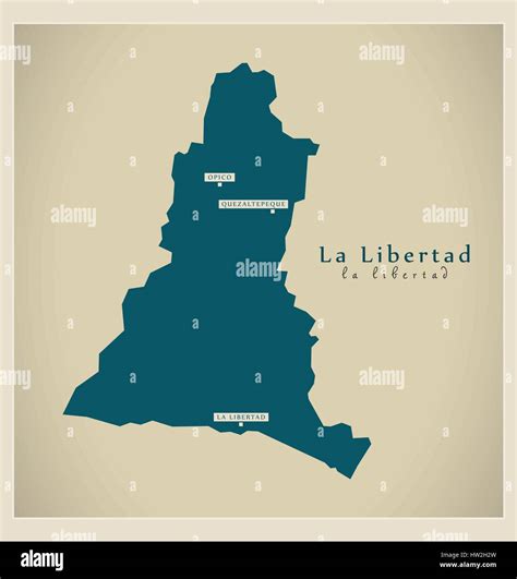 Modern Map La Libertad Sv Illustration Silhouette Stock Vector Image