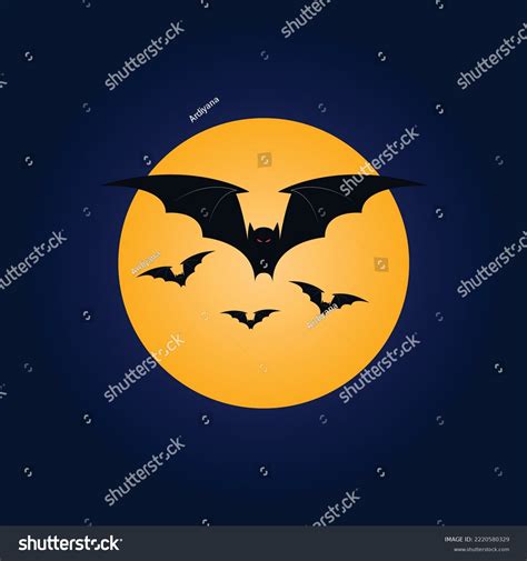 Flying Bats Moon Vector Graphics Stock Vector (Royalty Free) 2220580329 ...