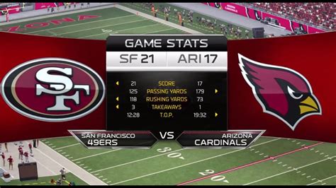 Season 4 Week 17 San Francisco 49ers Vs Arizona Cardinals Youtube