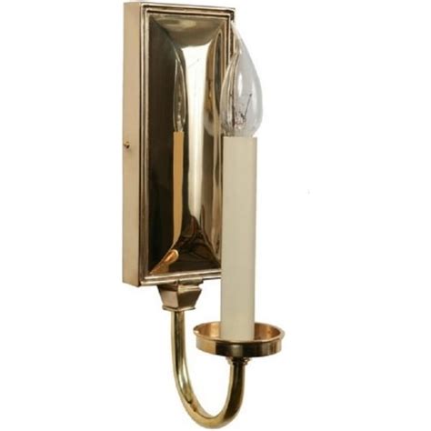 Georgian Or Regency Candle Style Wall Sconce In Solid Polished Brass