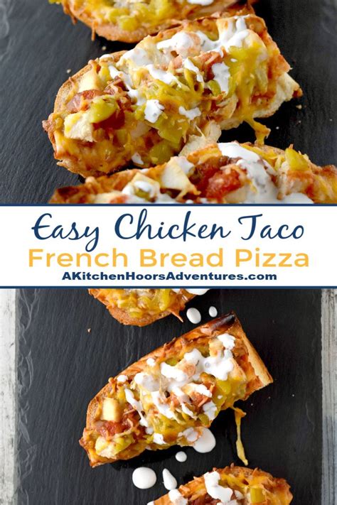 Easy Chicken Taco French Bread Pizza With Cheese On Top