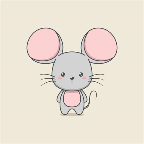 Cute Cartoon Big Ear Mouse 3293889 Vector Art At Vecteezy