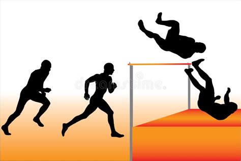 High Jump Vector Stock Vector Illustration Of Field Silhouette 6629384