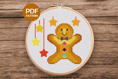 Gingerbread Man Christmas Cross Stitch Pdf Cross Stitch Patterns