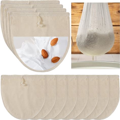 20 Pcs 12 X 12 Inch Nut Milk Bags For Straining Reusable Cotton Cheesecloth Bags