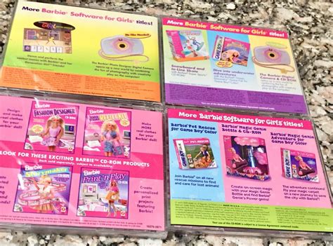 4 Barbie Cd Romdvd Games Super Sports Fairy Tales Sleep Beauty