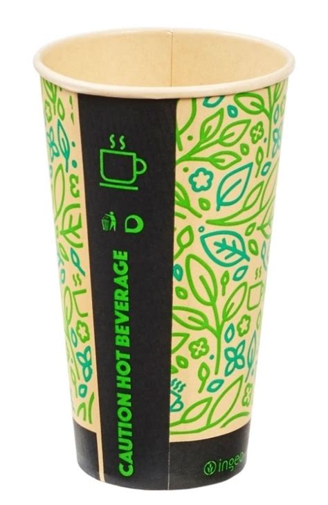 Ultimate Eco Bamboo Compostable Hot Drink Cups 16oz 453ml Eco