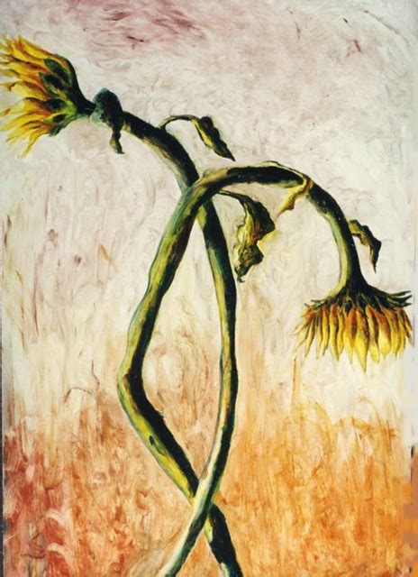 realistic painting  sunflowers paintings couple flower  flickr