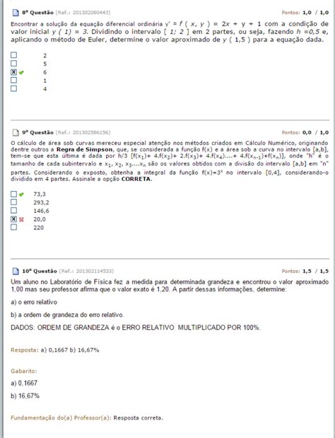 Cálculo Numérico Av2 2015 01 Cálculo Numérico