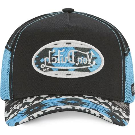 Von Dutch Atru Nav Black And Blue Trucker Hat Caphunters Ca