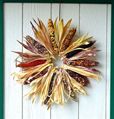 Large Indian Corn Wreath Natural Indian Corn Fall Wreath Etsy