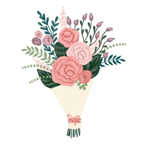 Premium Vector Vector Illustration Bouquet Of Flowers