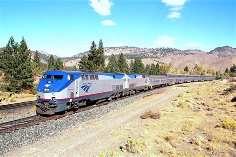 Westbound Amtrak California Zephyr On UP Ex SP Tracks Climbing The