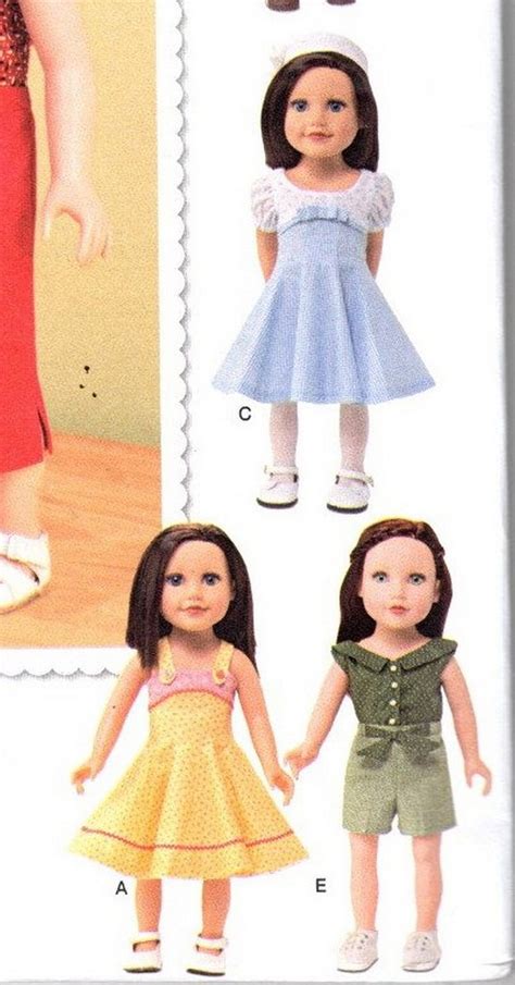 18 Doll Clothes Sewing Pattern Dress Top Skirt Pants Simplicity 1086