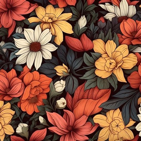 Premium AI Image | Seamless floral background