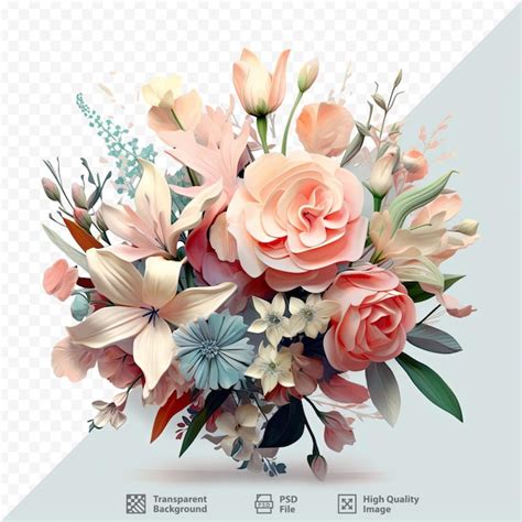 Premium PSD | A bouquet of flowers from the year of may.