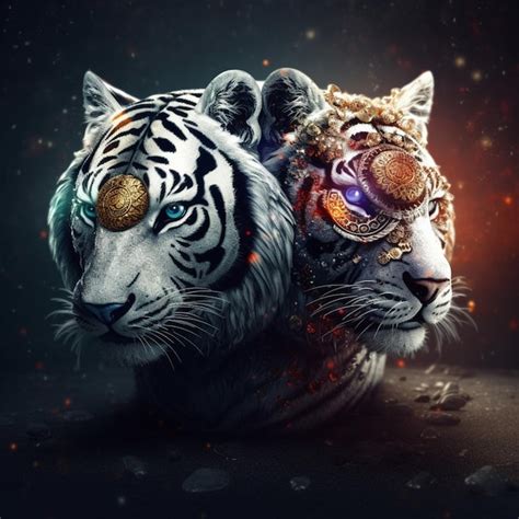 Premium AI Image A Picture Of A Tiger With A Blue Eye And A White