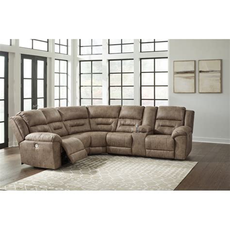 Ebern Designs Jaydene 3 Piece Faux Leather Power Reclining Sectional