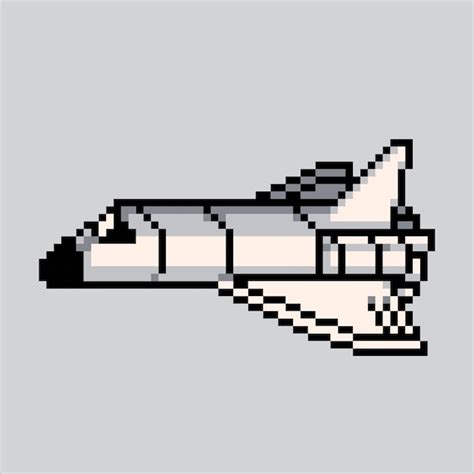 Premium Vector Pixel Art Illustration Space Plane Pixelated