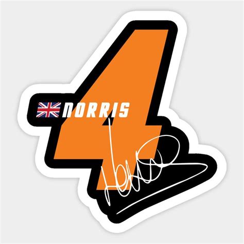 Lando Norris 4 Signature Number By Petrolhead Norris Racing Stickers