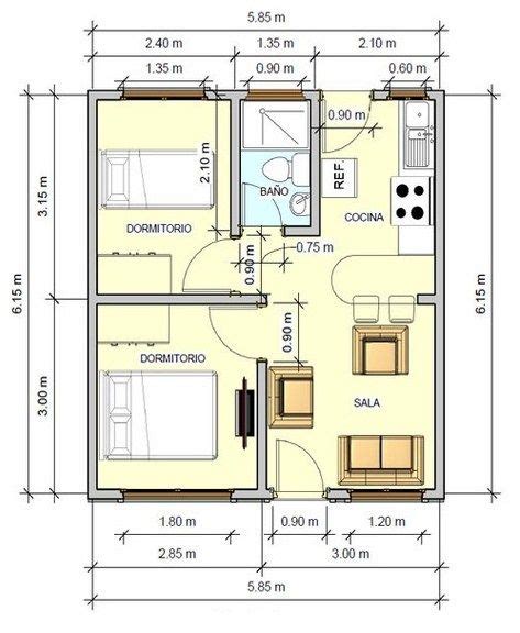 Plano De Casa De 6 X 6 M Planos De Casas Pequeñas Planos De Casas