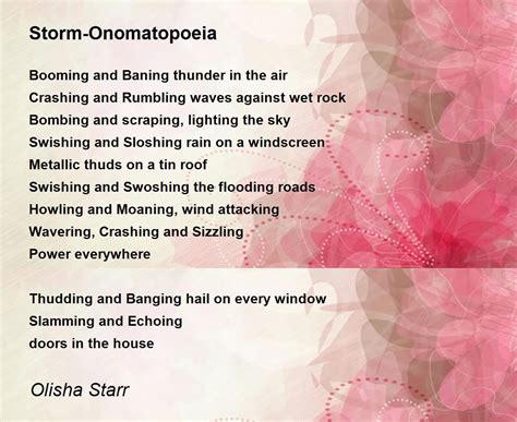 Storm Onomatopoeia Poem By Olisha Starr Poem Hunter