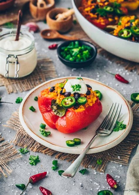 Gefüllte Paprika mit Mexikanischem Reis Vegan Bianca Zapatka Rezepte