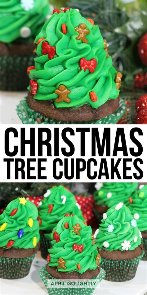 Christmas Tree Cupcakes - April Golightly