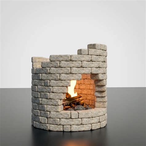 Large Tall Fire Pit with Arched Opening for Outdoor Cooking