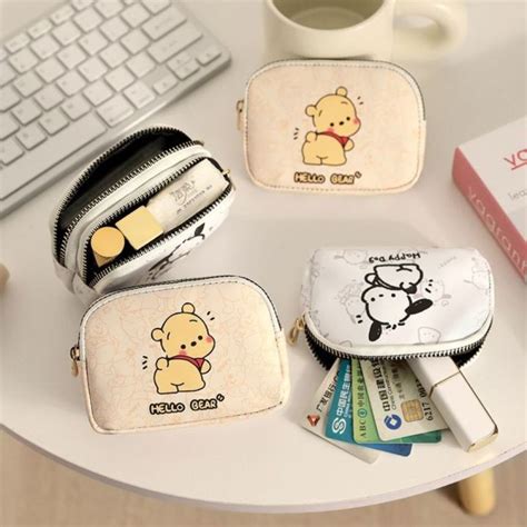 Reebo Pu Leather Cartoon Coin Purse Double Pouch Winnie The Pooh Card