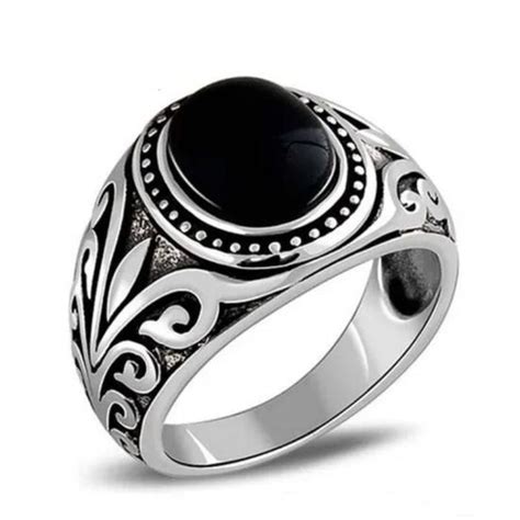 Bague Chevali Re Homme Avec Agate Noire Chevali Re Prestige