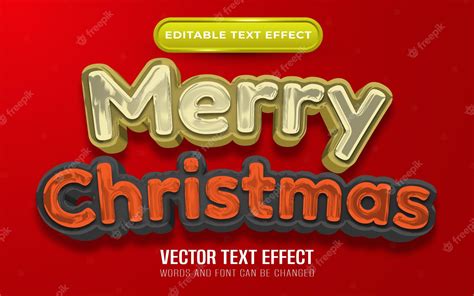 Premium Vector Merry Christmas Text Effect Cartoon Style