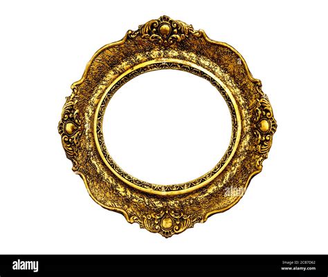 Vintage Luxury Golden Frame With Ornate Baroque Decoration Isolated