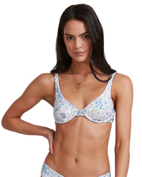 Billabong Field Day Bra Bikini Top Blue Surfstitch