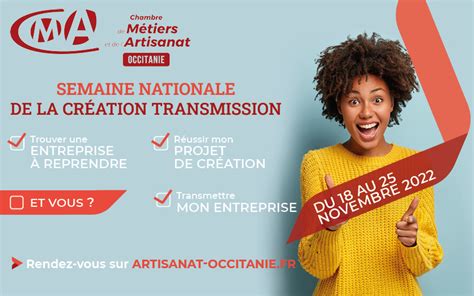 Semaine Nationale de la Création Transmission Chambre de Métiers et