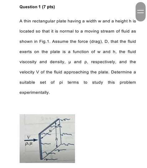 Solved A Thin Rectangular Plate Having A Width W And A Chegg